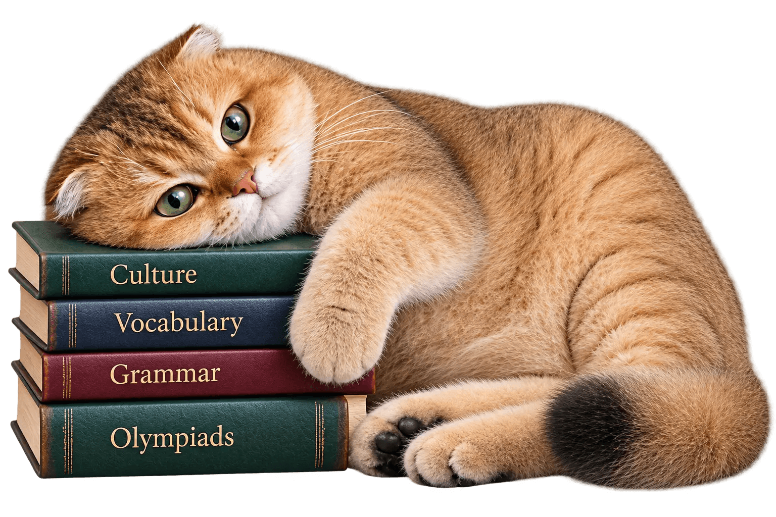 Профессор Bean на стопке книг по английскому